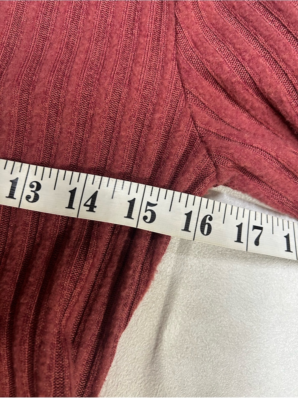 Rust Ribbed Cowl Neck Ruched Sweater Dress L - Picture 6 of 7